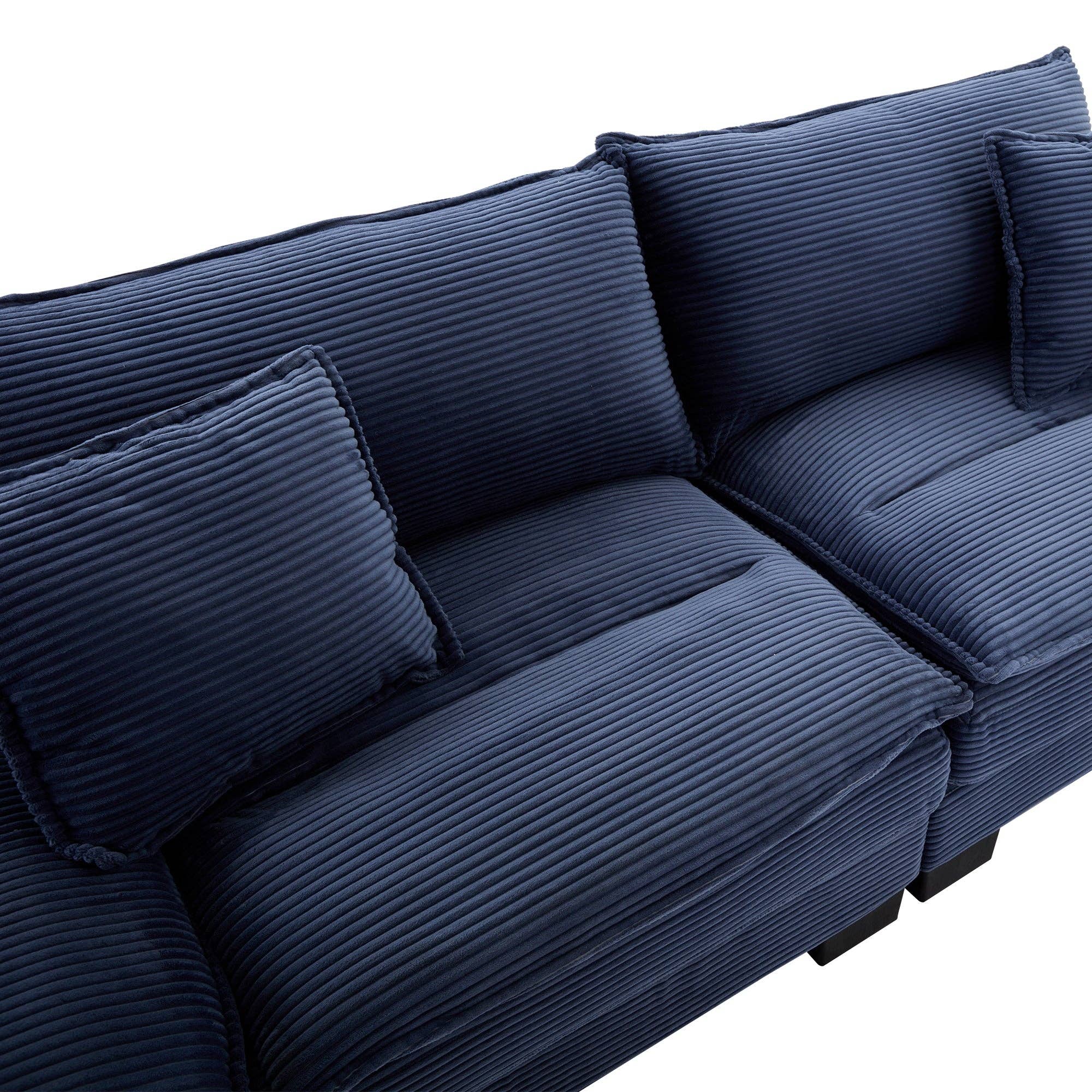 BlakOutlet - Wholesale Sofa - Corduroy Sofa Sleeper Couch Loveseat Sofa with Pillows7