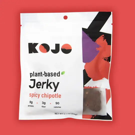 Kojo Jerky - Wholesale Jerky - Kojo Vegan Jerky Spicy Chipotle Plant-Based Jerky - 2.4 oz0