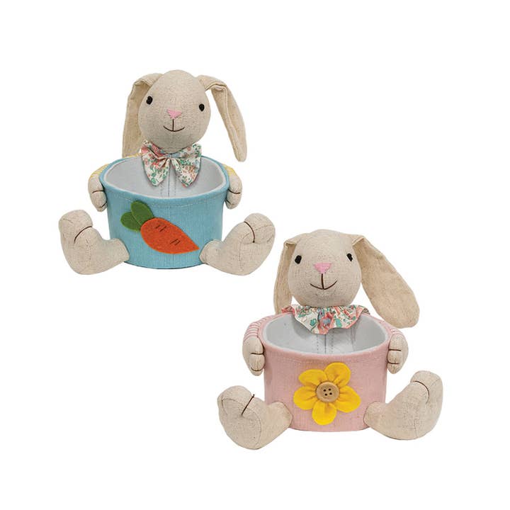 Bright Ideas – wholesale Decorative tabletop object – Fabric Bunny Bowl 2 Assorted
