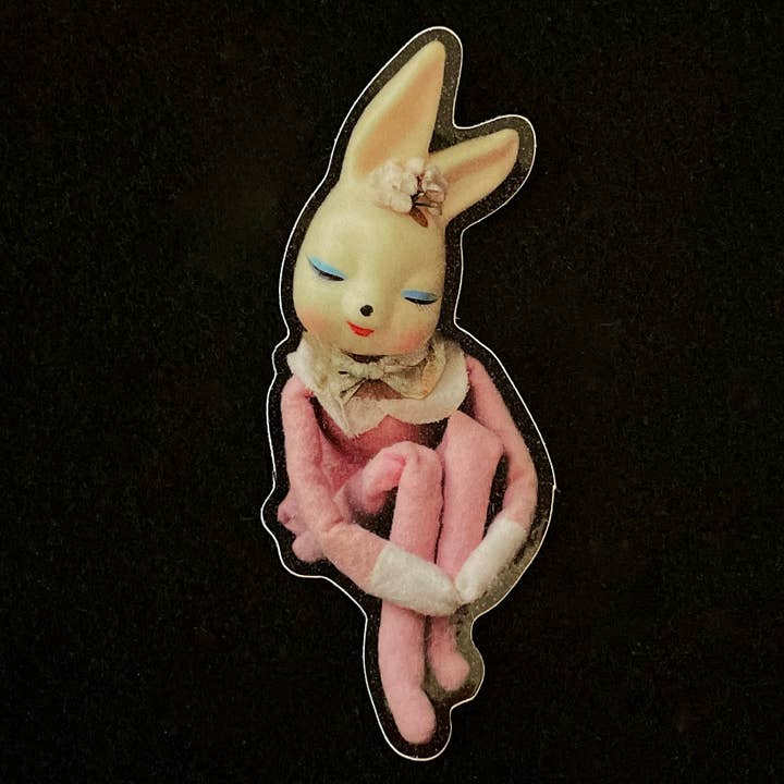Sleeping Bunny Glitter Sticker for wholesale by Aimee Miller Art
