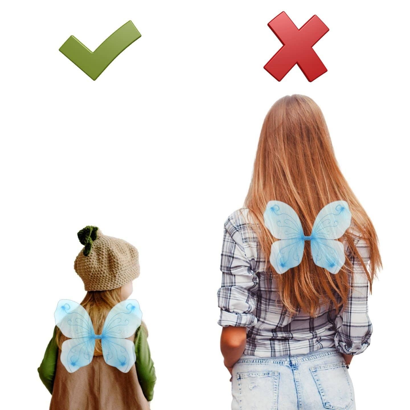 Topkids Accessories – wholesale Costume – Child – Angel Wings Fairy Butterfly Pixie Tinkerbell Fancy Dress Outfit Girls Dressing Up Costume Baby Toddler Kids Childs Small Tiny Mini Toy Fairywings Set Glitter39