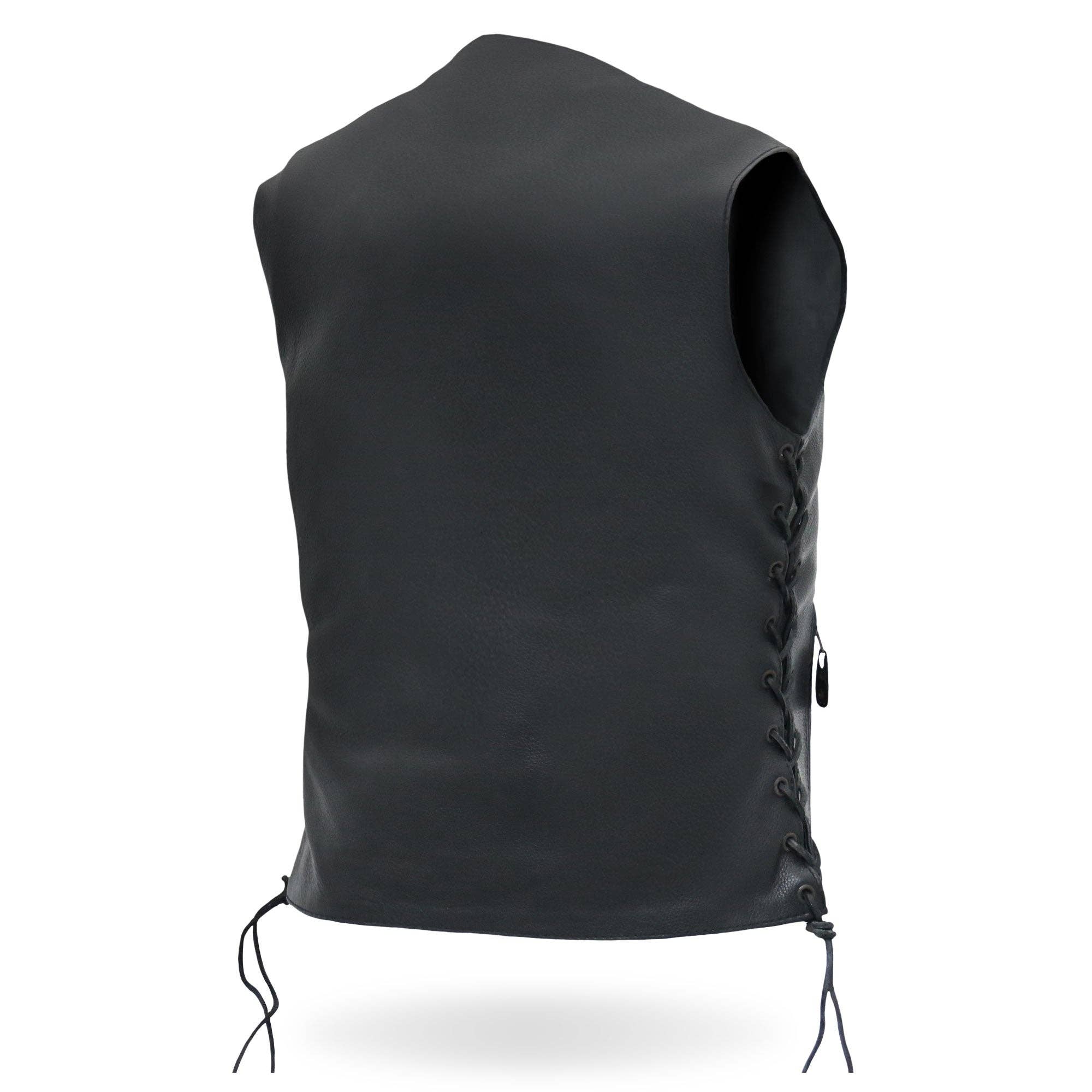 BLK Hot Leathers VSL1008 - Gilet da motociclista da donna, in pelle, con dieci tasche, colore nero in vendita all'ingrosso su Faire6