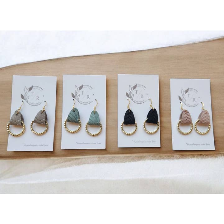 Twig & Rue boutique - Wholesale Dangle Earrings - Nora| Genuine leather loops6