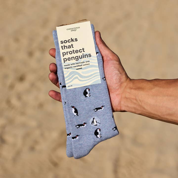 Conscious Step - Wholesale Socks - Unisex - Socks that Protect Penguins (Periwinkle Penguins)2
