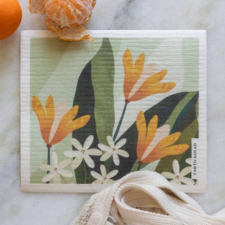 Earth Ahead - Wholesale Dishcloth - Swedish Dishcloth - Happy Lilies0
