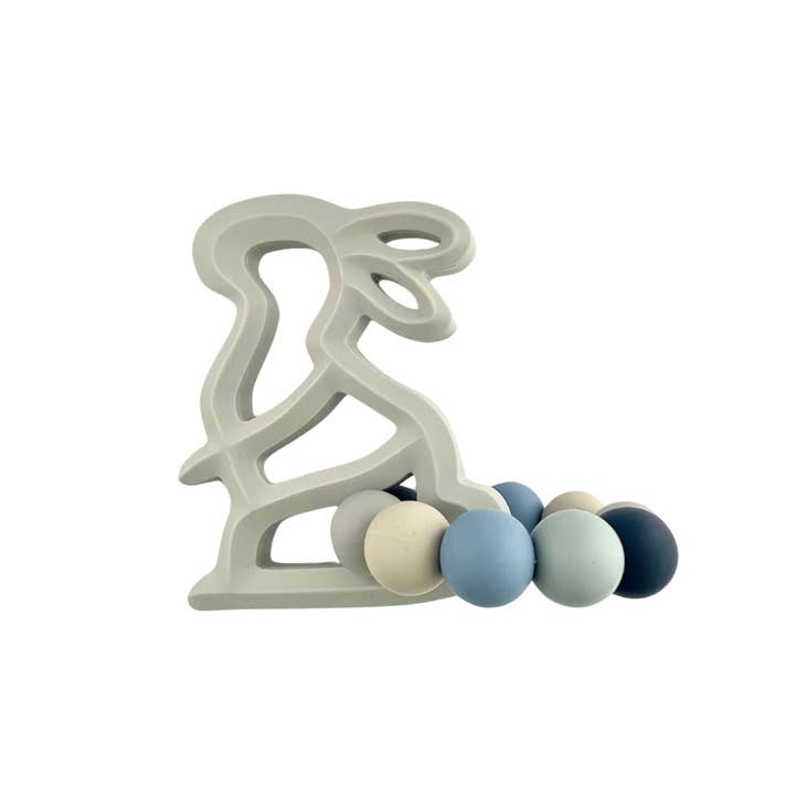 Silicone Bunny with Ring Teether Duo for wholesale by My Little Giggles