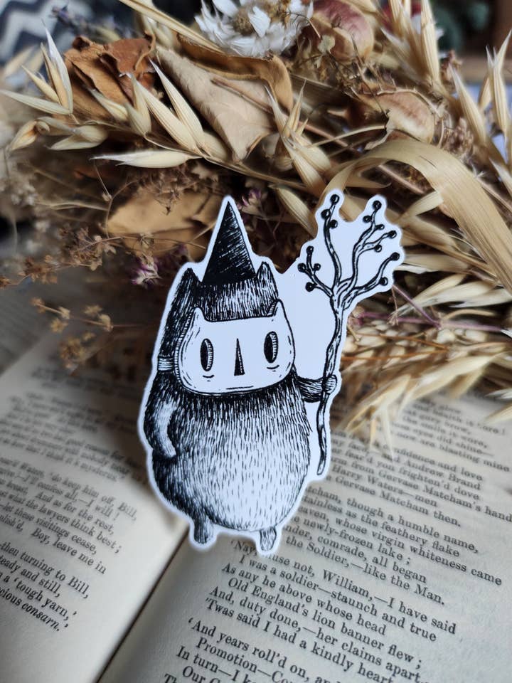 Little Wizard Magical Spirit Vinyl Sticker for wholesale by Jon Turner Illustration