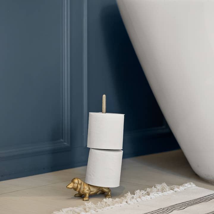 Wall Charmers - Wholesale Paper towel holder - Gold Dog Paper Towel Holder, 12"10