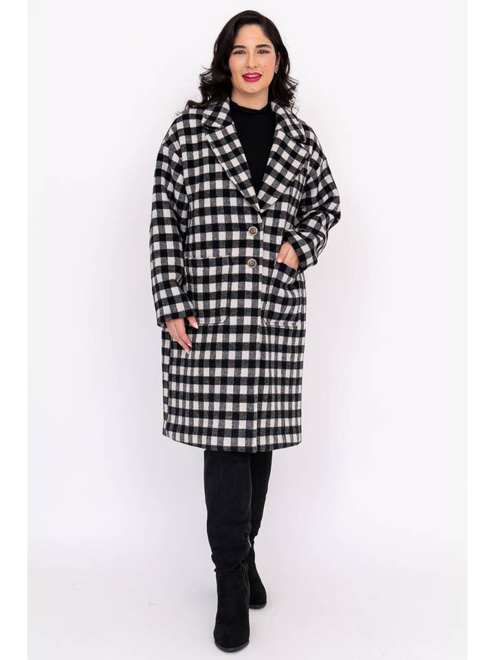 Blue Sky Clothing Co LLC - Wholesale Coat – Women’s - Vanessa Coat, BW Check, Boiled Wool4