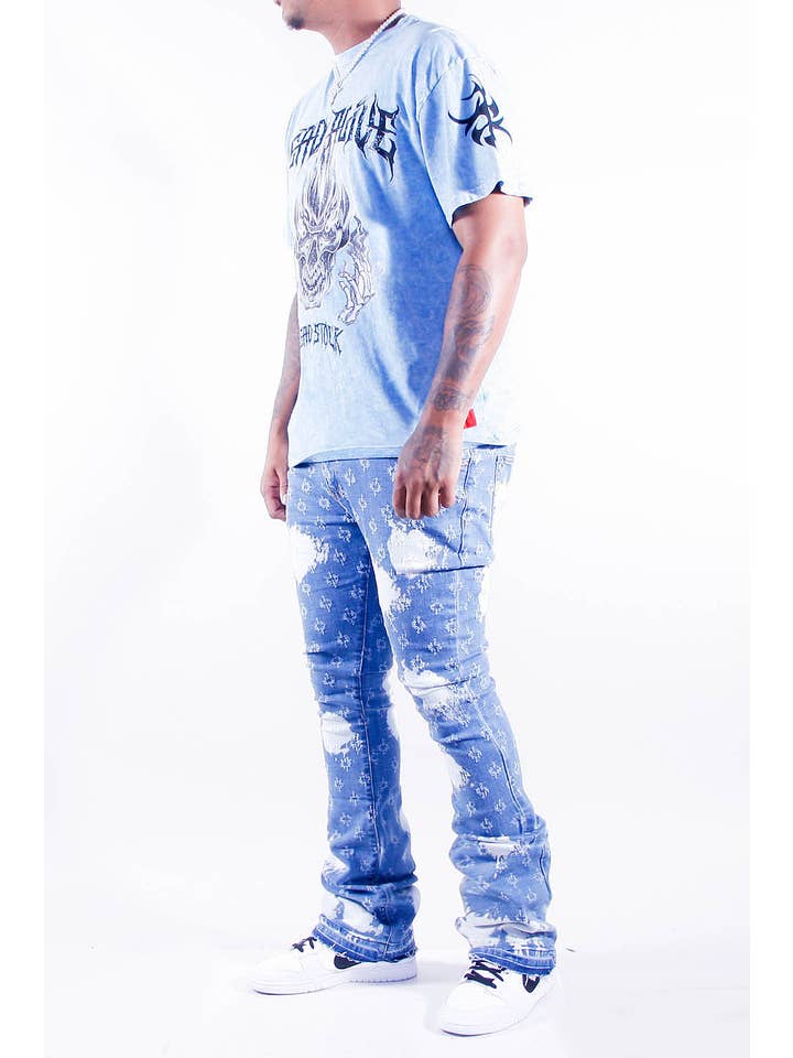 Cooper 9 - Wholesale Jeans - Men's - 504 Typer Stack Jeans Cloud Blue