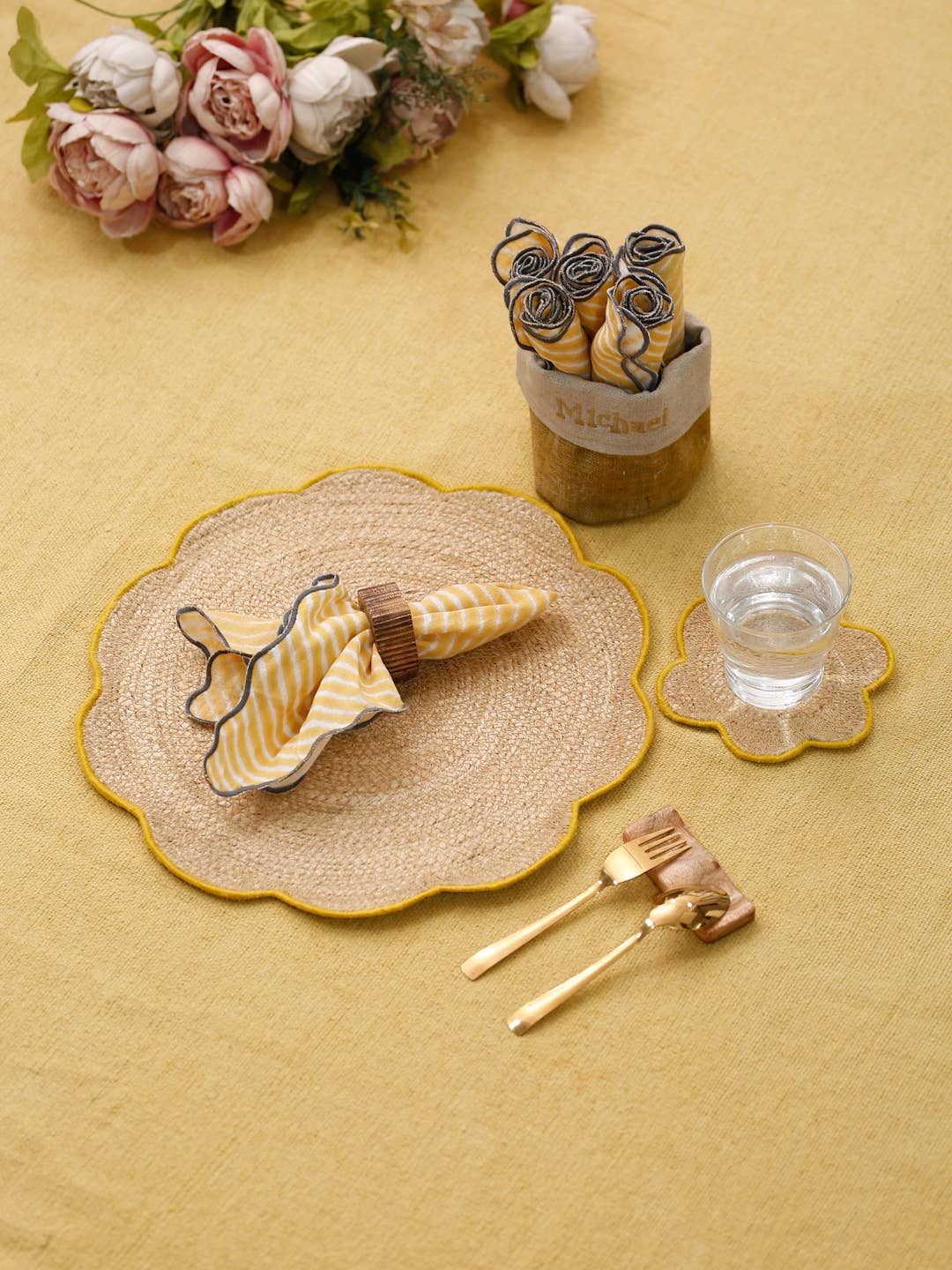 Eyda Homes – Großhandel Platzdeckchen – Runde Jute-Tischsets, 6er-Set für Küche und Esszimmer0