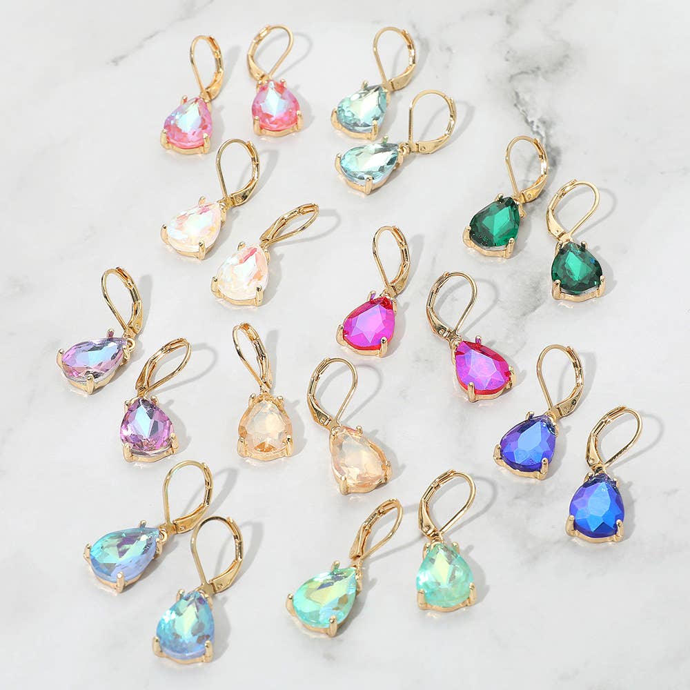 Sensibling Corp. - Wholesale Dangle Earrings - Teardrop Glass Stone Drop Dangle Earrings19