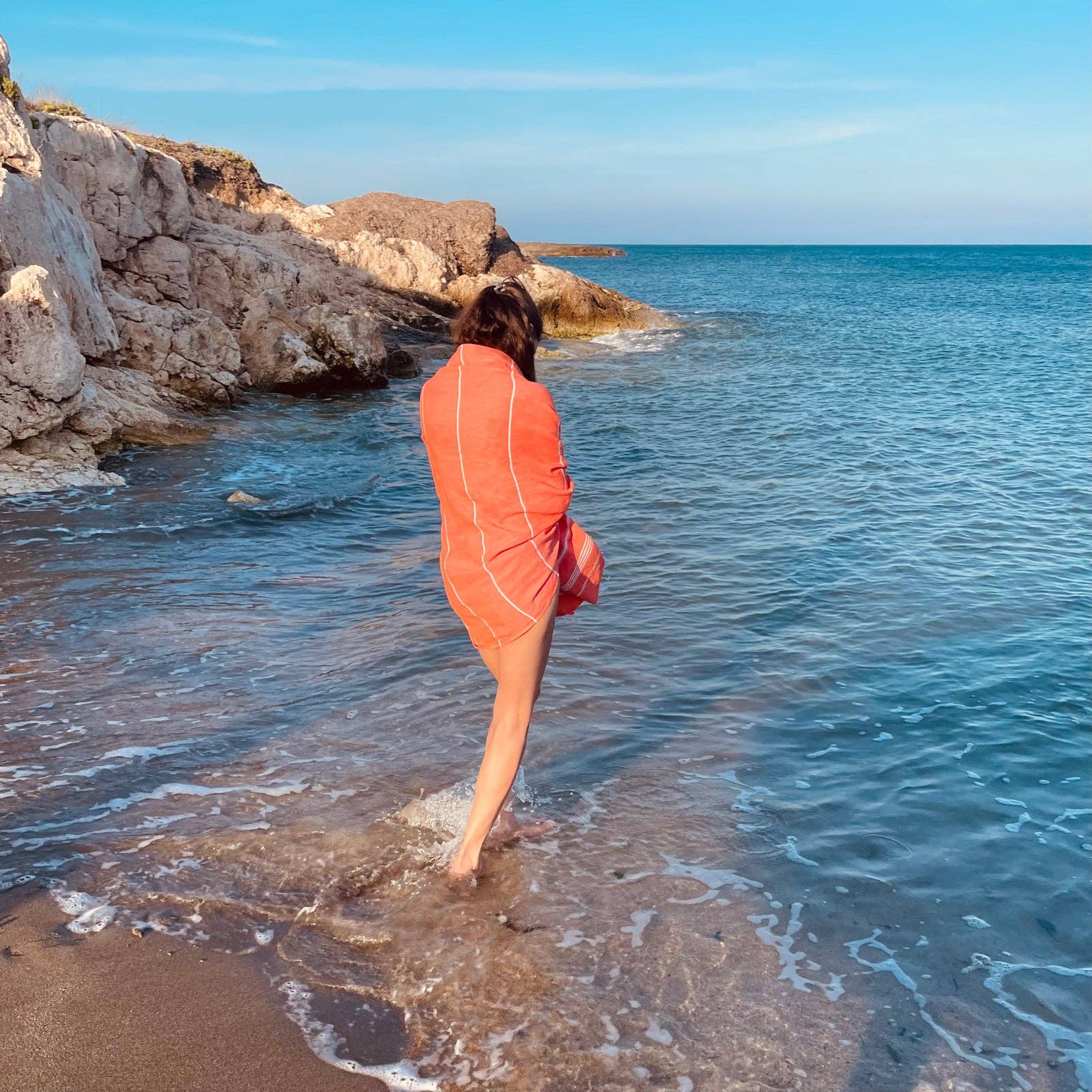 HELLO TURCO Turkish Towels - Wholesale Beach Towel - Beach Boys Orange11