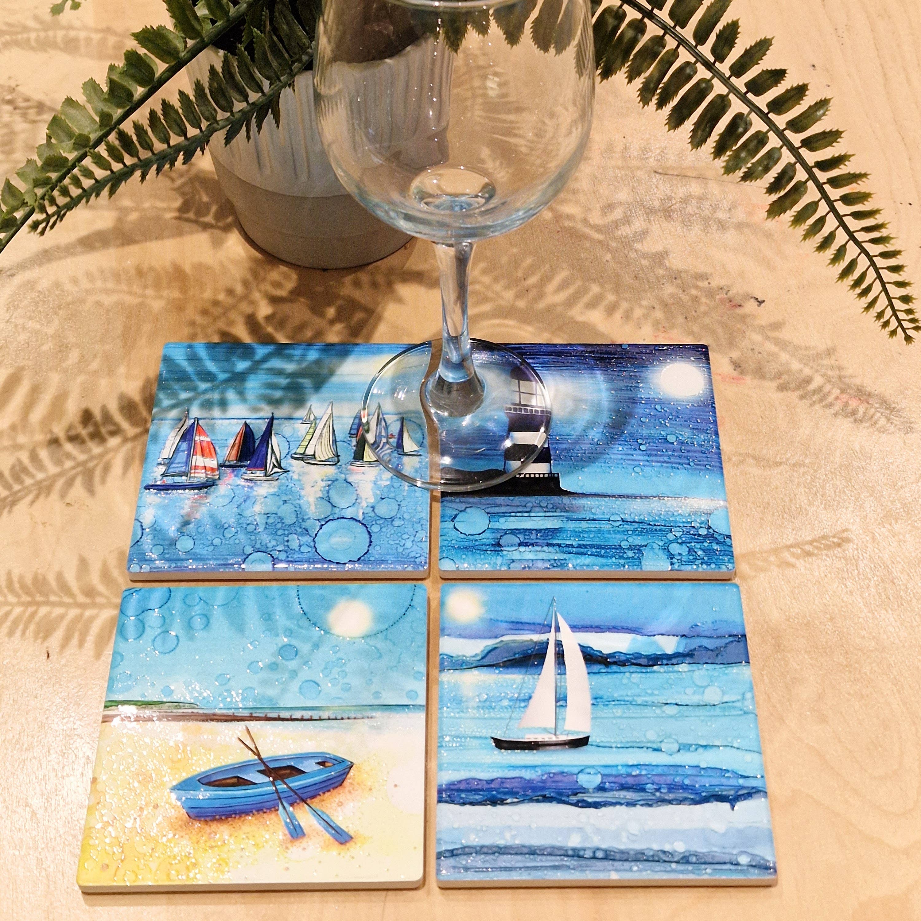By Jo Crafts – wholesale Coasters – 83-C Nautical Regatta Coaster5