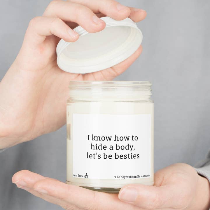 Hide Body Bestie Soy Wax Scented Candles, 9oz for wholesale by Sassy Flames