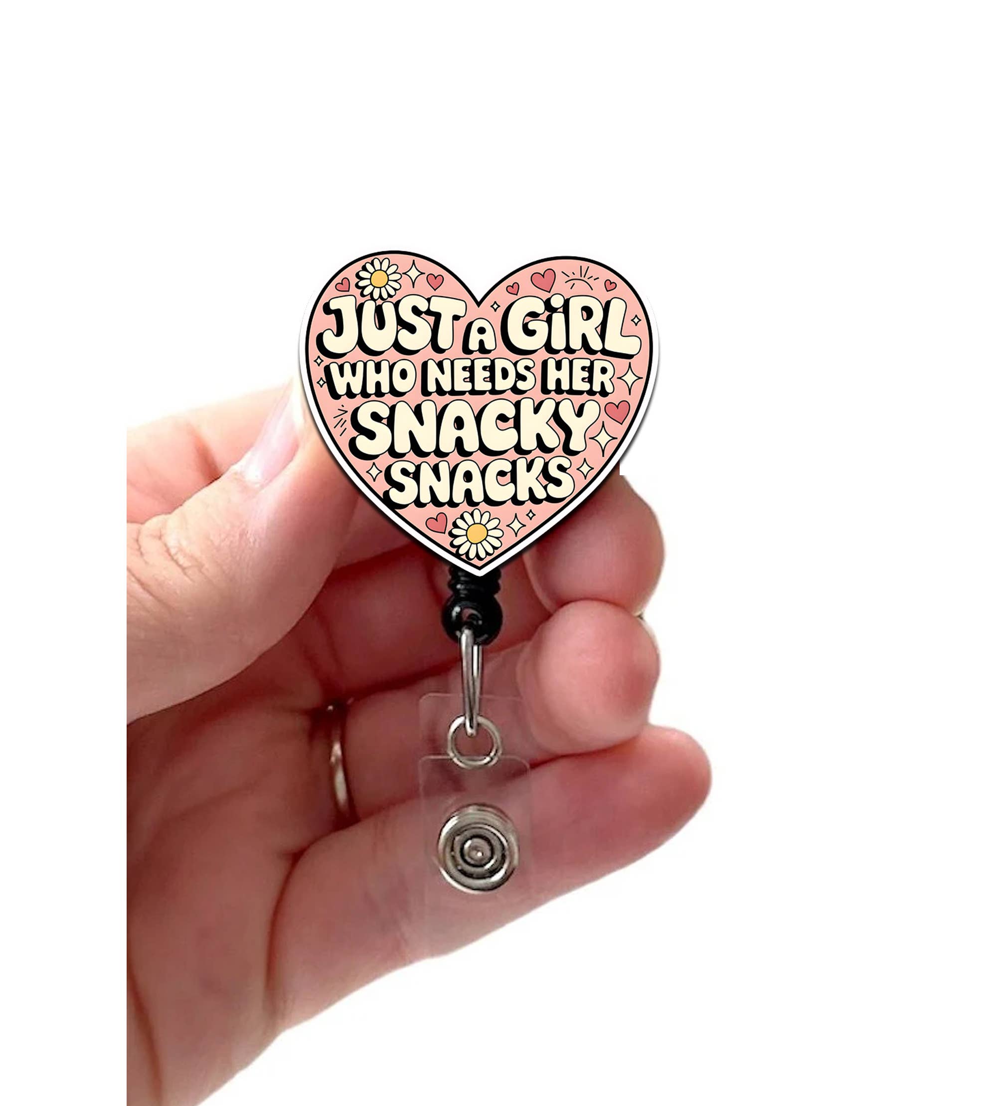 Good Girl Gone Badge - Wholesale Badge Accessory - Women's - Just A Girl Snacky Snacks Acrylic Retractable Badge Reel0