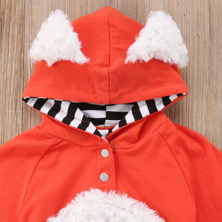 Fennco Styles - Wholesale Costume - Baby - Orange White Fox Hooded Baby Costume Romper3