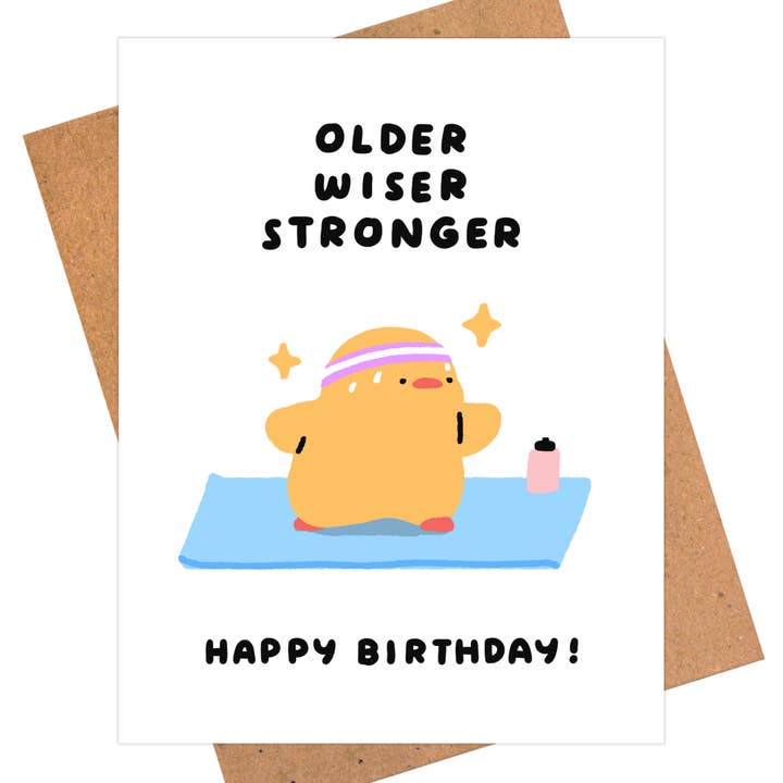 Plus âgé, plus sage, plus fort – Carte d'anniversaire inspirante pour la vente par iej studio