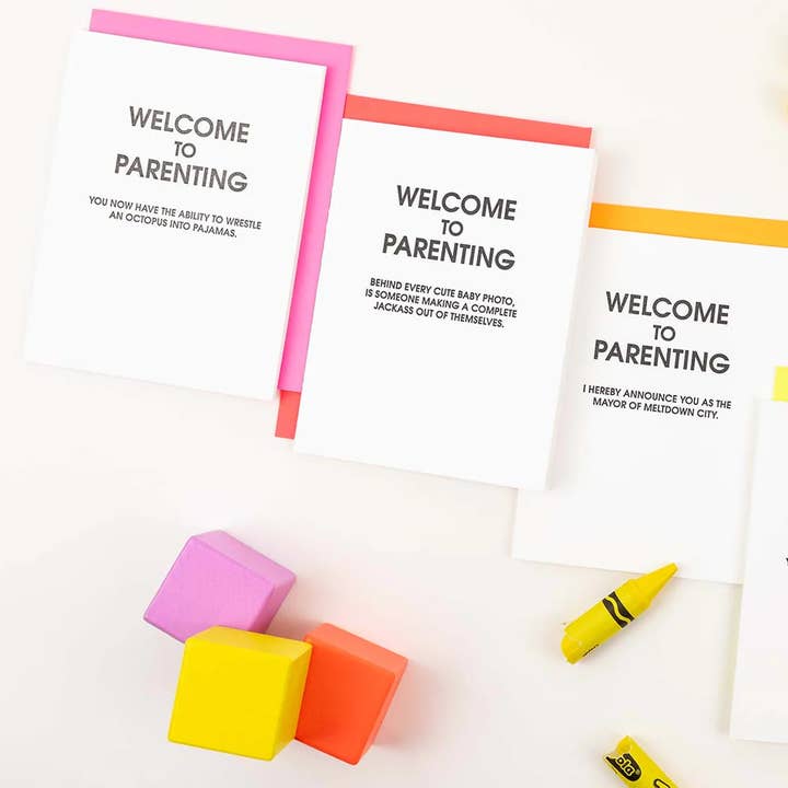 Chez Gagné - Wholesale Baby Card - Welcome To Parenting Octopus Pajamas - Letterpress Card1