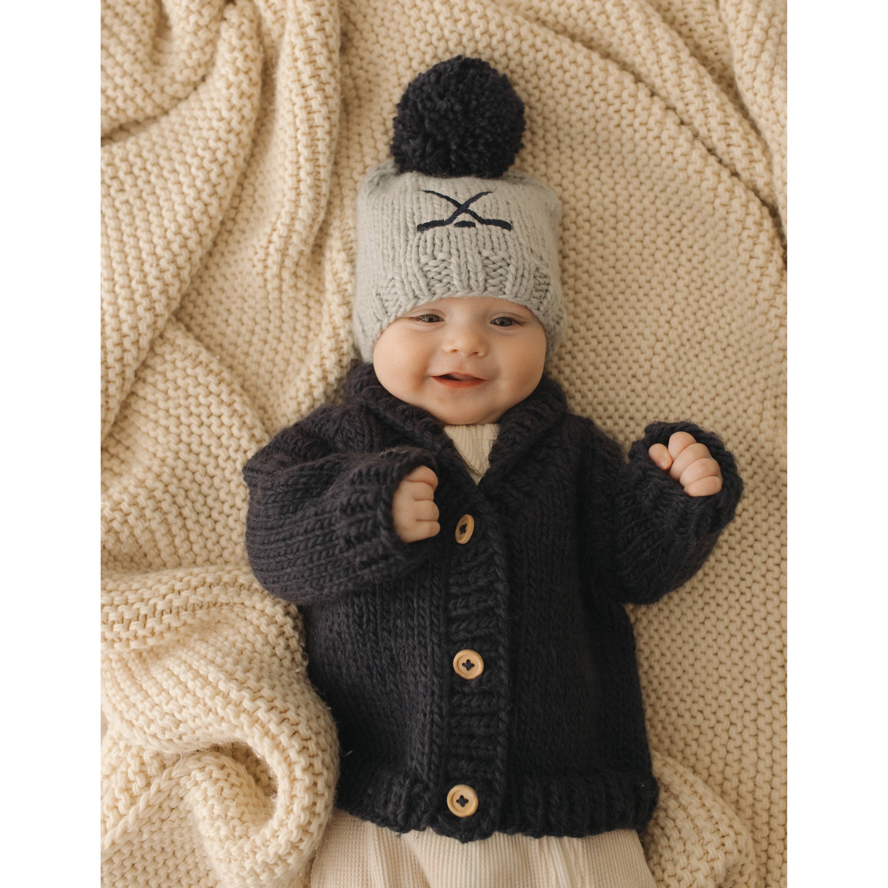 Huggalugs - Wholesale Cardigan - Baby - Shawl Collar Indigo Cardigan Sweater for Baby & Toddler3