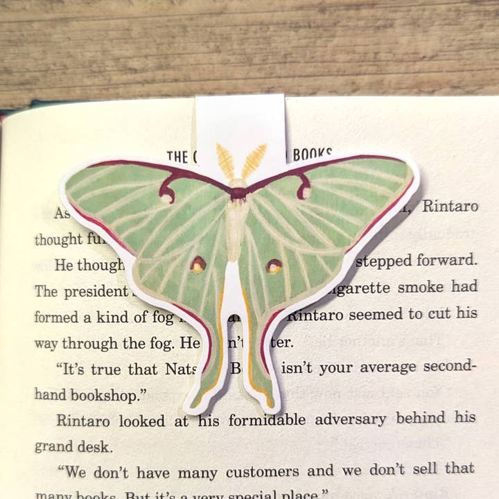 Luna Moth Magnetic Bookmark for wholesale by Proper Wolf