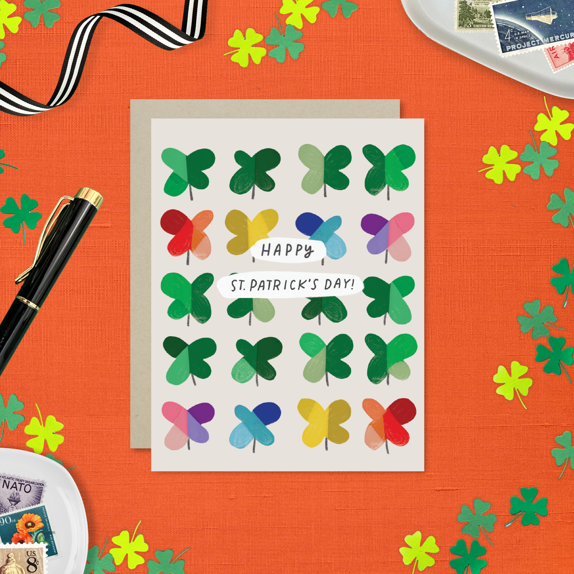 Barone and Co. – wholesale St Patricks dagskort – Måleriska Klöver Kort4