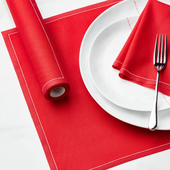 Lipstick Red Cotton Placemats 12 Units for wholesale by MY DRAP