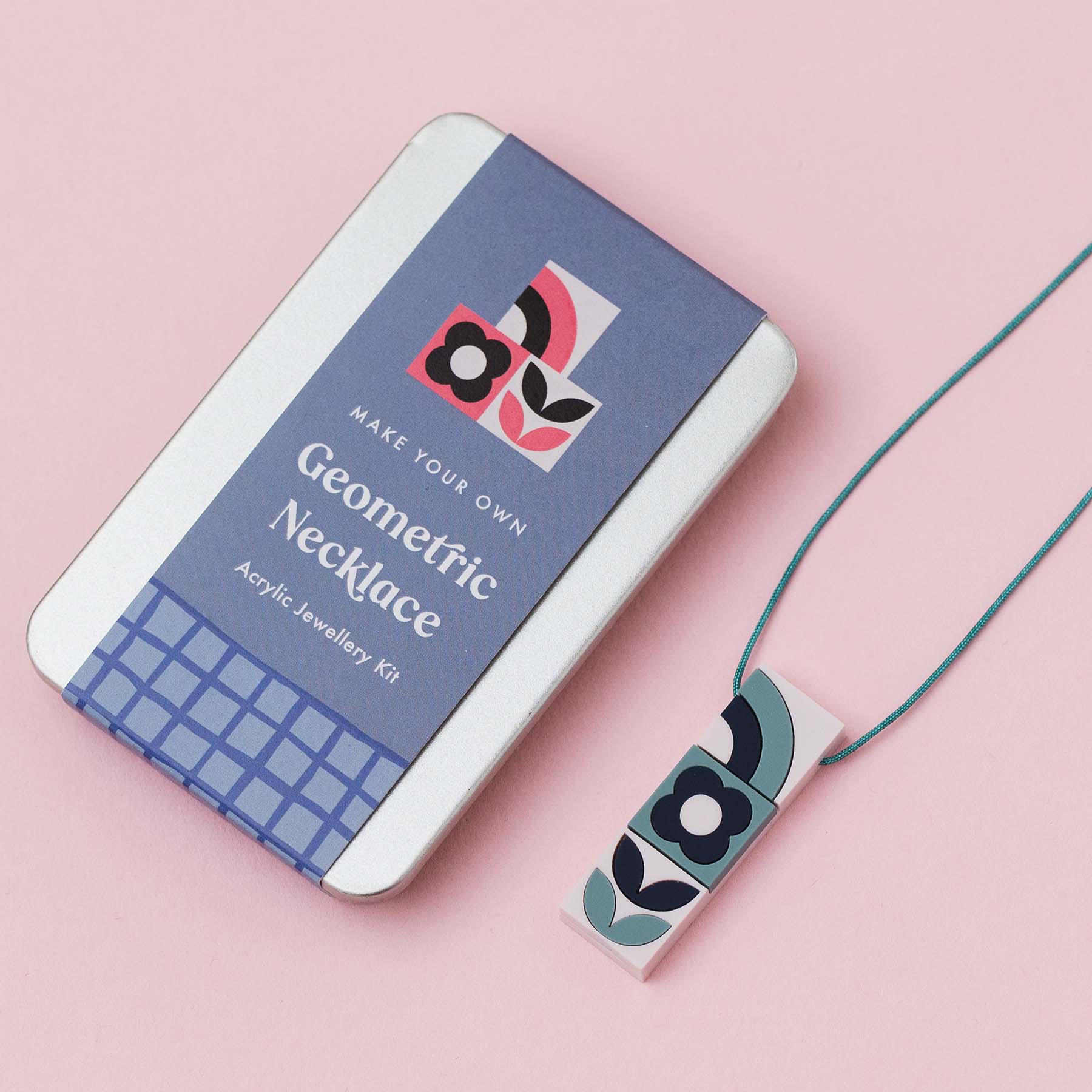 Laura Danby - Wholesale DIY Craft Kit - Blue Geometric Necklace Making Kit - Jewellery DIY Craft Kit1
