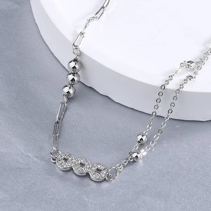 Gemscape UK - Wholesale Bedelarmbandje - Zilveren muntarmband - sierlijke, lichtgewicht kettingstijl1