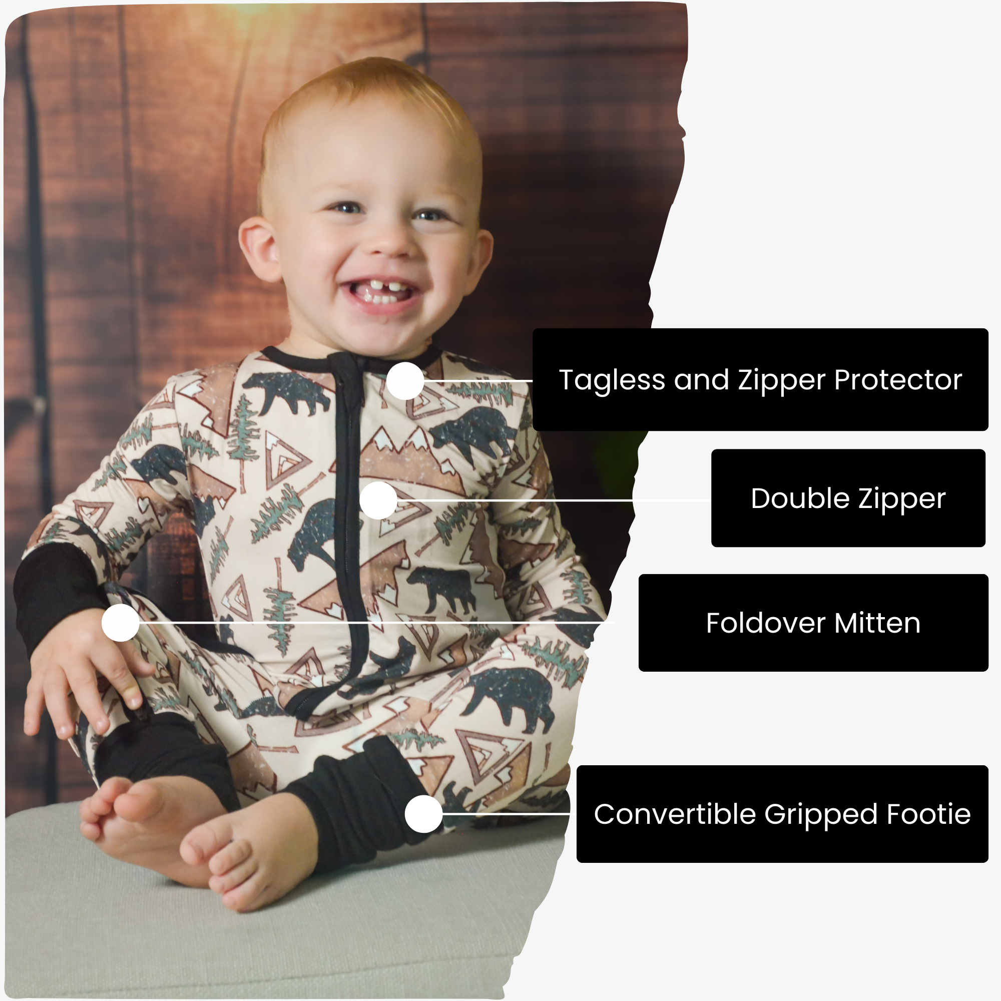 Rocky Ridge Dormeur Bébé en Bambou – Pyjama Une-Pièce Doux et Respirant en vente sur Faire2