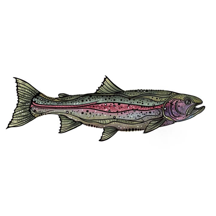 Wild Slice Designs - Wholesale Phone & Laptop Stickers - 4” Rainbow Trout fishing Stickers