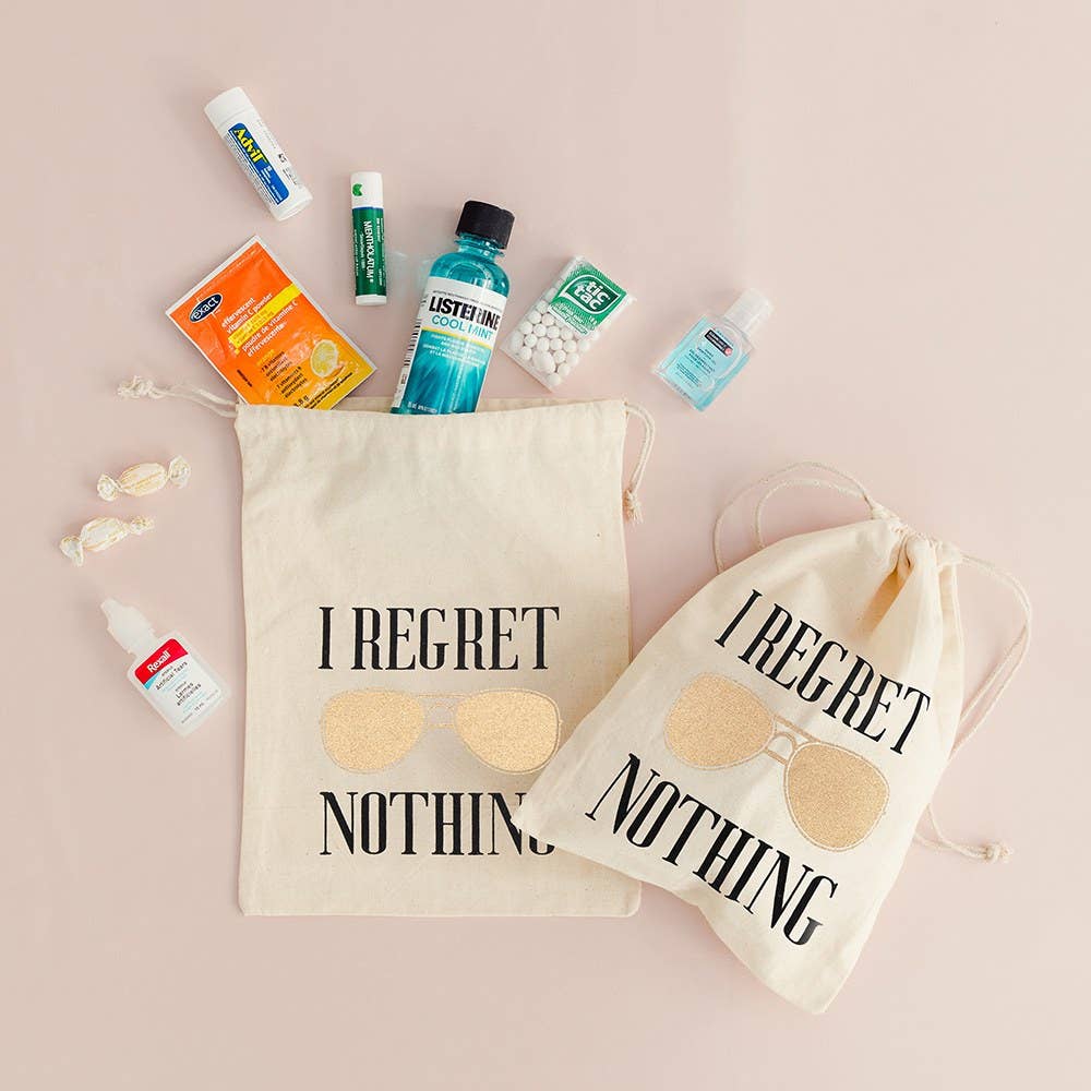 Weddingstar Inc. – Engroshandel Gavepose – Jeg fortryder Intet Hangover Hvid Bomuld Løbegang gavepose4