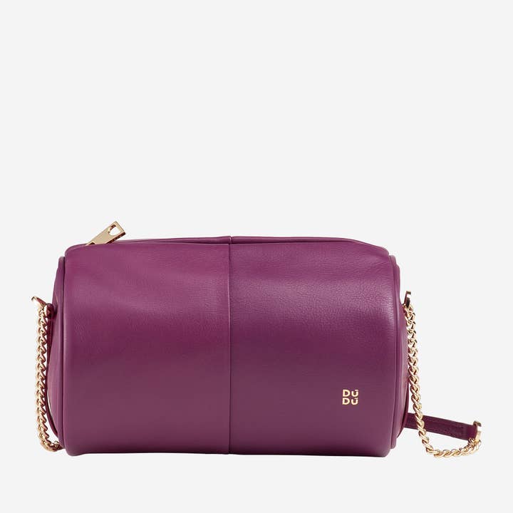 Dudu Dames Leren Barrel Tas Kleine Schouder Fuchsia voor wholesale door dudu