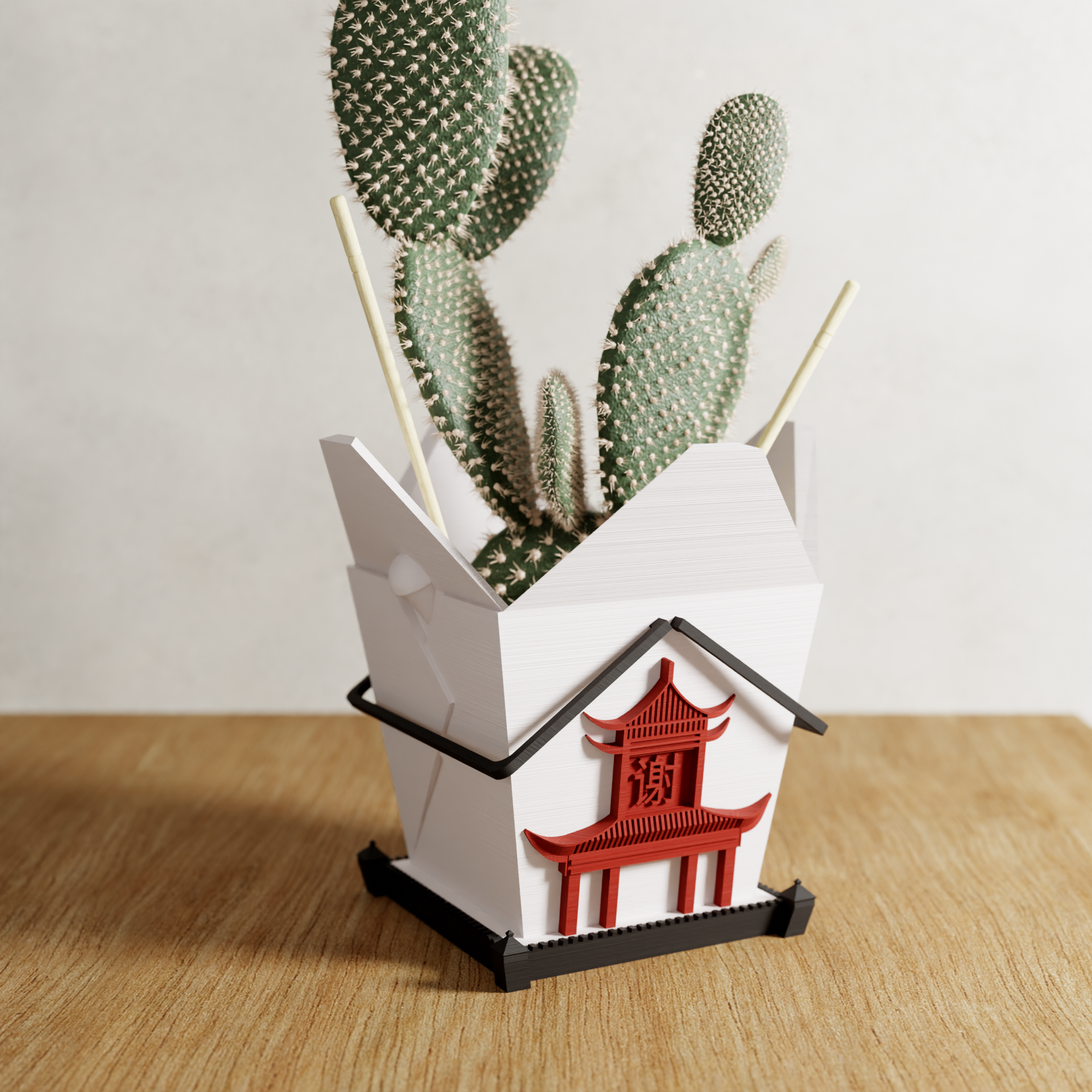 Modernized Pottery - Vente Pot - Pot de fleurs chinois original en forme de boîte à emporter2