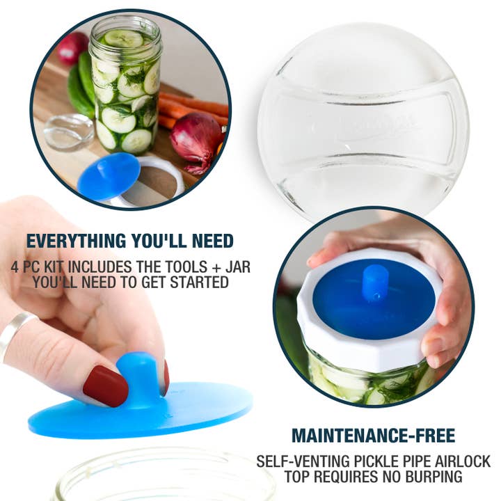 Masontops - Wholesale Jar - Fermenting Set with Jar, Airlock, Weight & More4