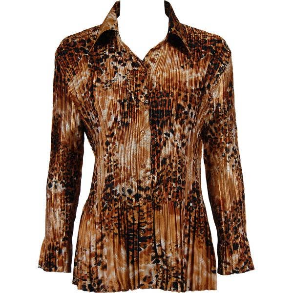 The Magic Scarf Company - Wholesale Button Down Shirt - Women's - 1148 - Satin Mini Pleats Blouses14