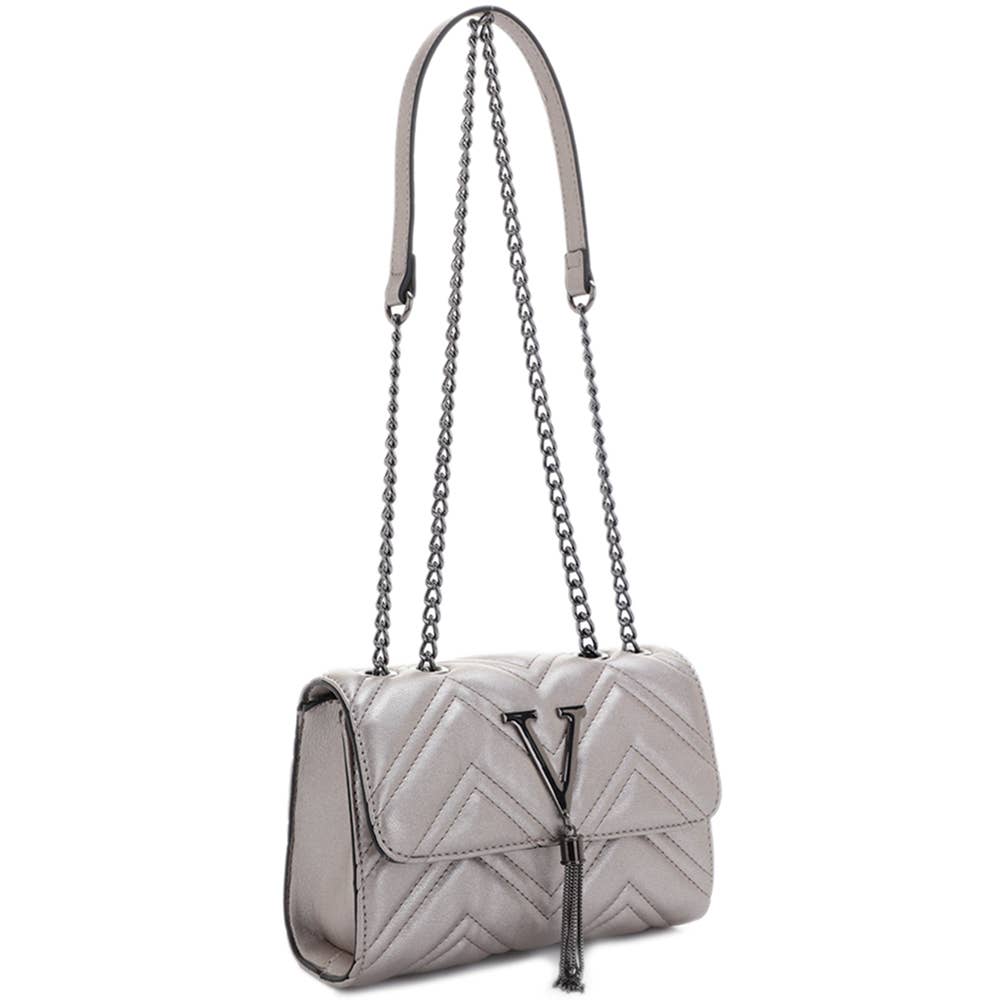 JOIA ACCESSORIES - Wholesale Crossbody Bag - Women's - FASHION V TASSEL DESIGN SHOULDER CROSSBODY BAG, DJ 60052 62