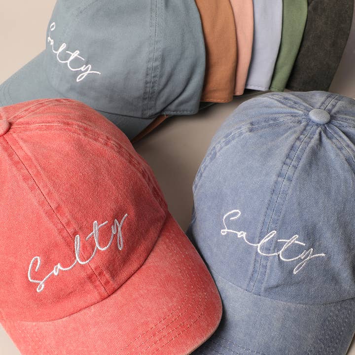 Fashion City - Wholesale Baseball Cap - Women's - Salty Lettering Embroidery Baseball Cap