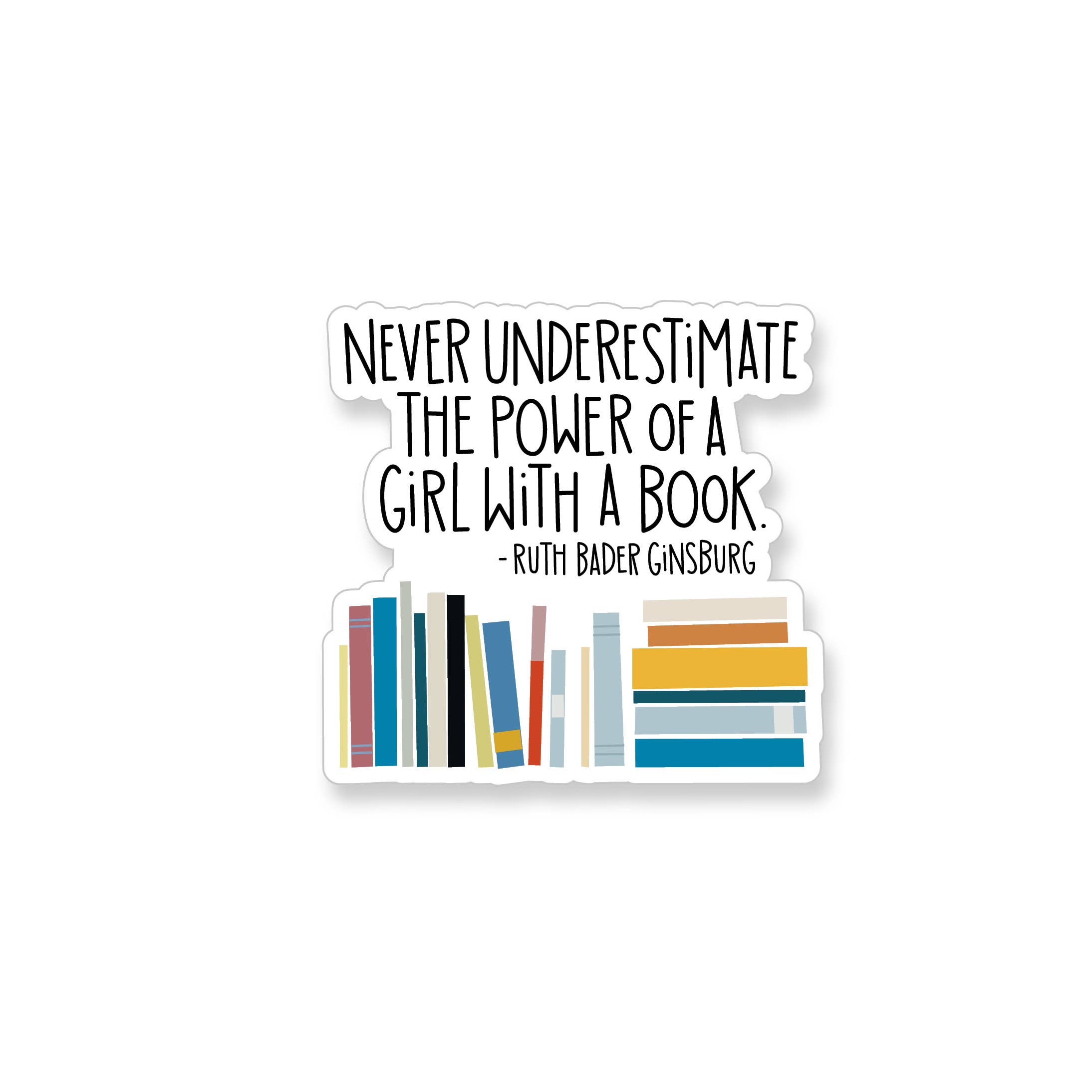 Apartment 2 Cards – Adesivo por atacado – Adesivo de Vinil Ruth Bader Ginsburg Menina com Livro