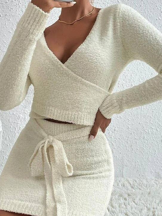 Sweater skirt set for wholesale by Miss Sparkling