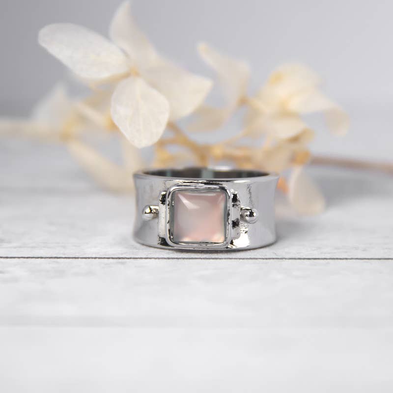 Silver Vintage Square Moonstone Ring for wholesale on Faire1