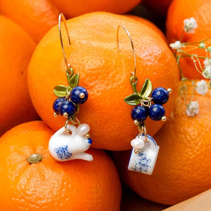 Peter and June - Wholesale Dangle Earrings - Spill the Tea Earrings - 18K Gold Plated0