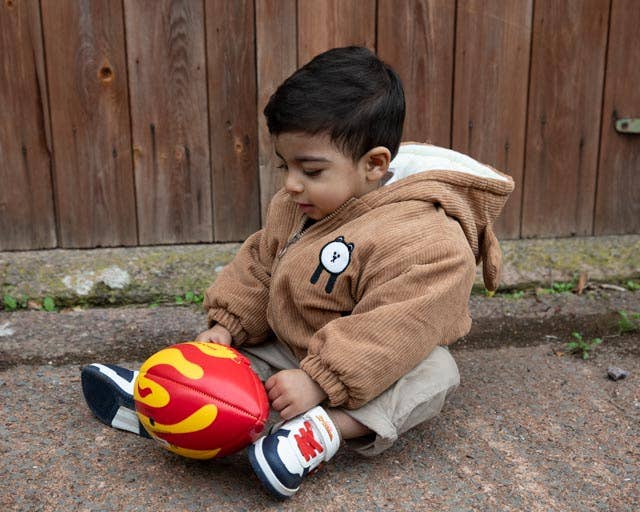 Hippychick – wholesale Classic toy – Kids – Crocodile Creek Soft Football / Rugby Ball  Red Flame 1