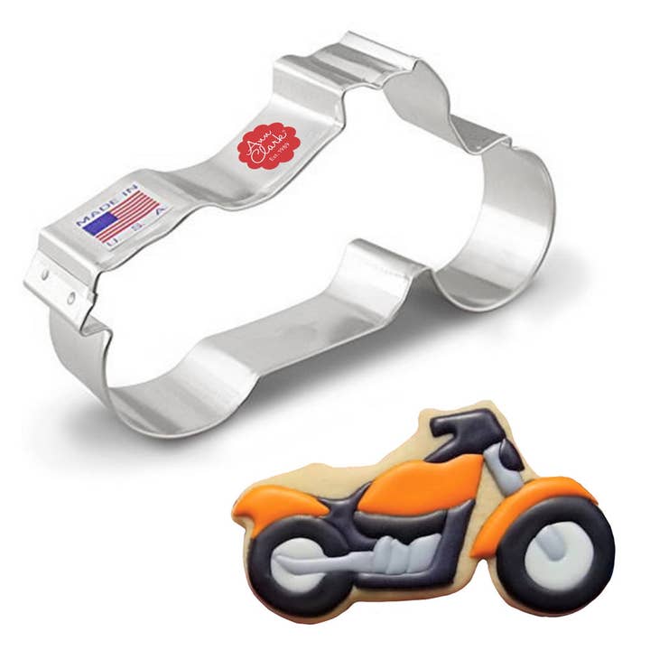 Motorcycle Cookie Cutter. (Bag of 1 Dozen) for wholesale by Ann Clark