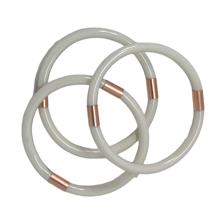 Inclusion Mini Bangles Ecru for wholesale by CutieDrop