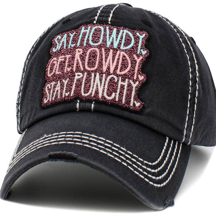 KBETHOS - Venta al por mayor Gorra de béisbol - Mujer - Gorra vintage Say Howdy Washed
