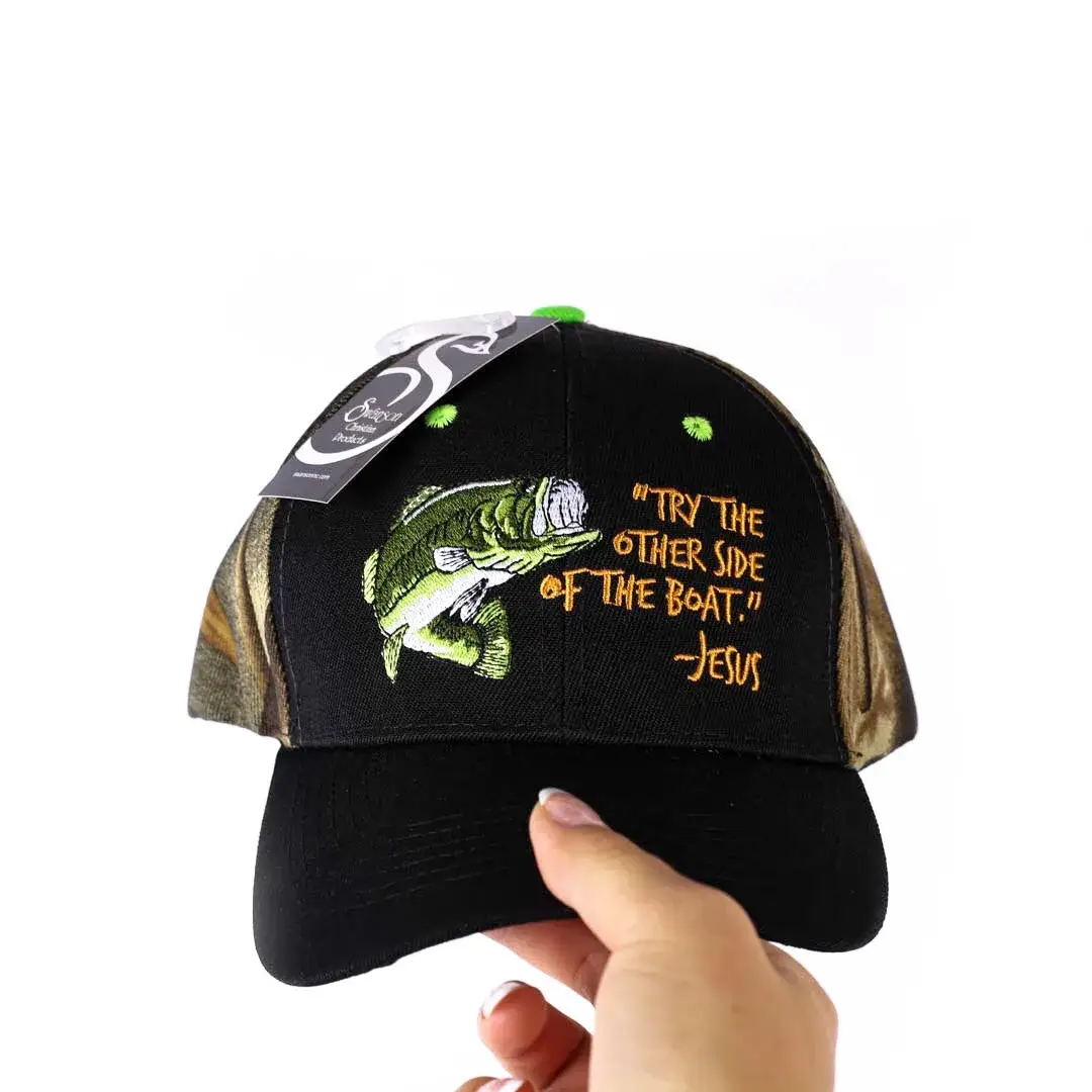 Swanson Christian Products - Wholesale Baseball Cap - Unisex - Hat - Black & Camo - Fisher Of Men3