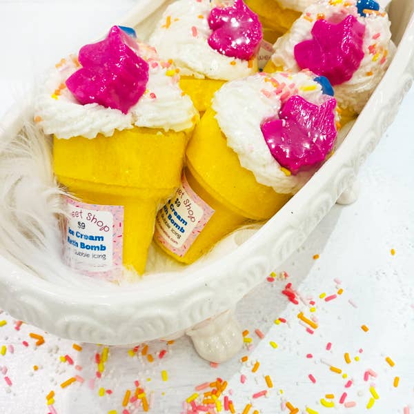 Calla Lily Cosmetics - Venta al por mayor Bombas de baño - Bomba de baño con helado, color amarillo