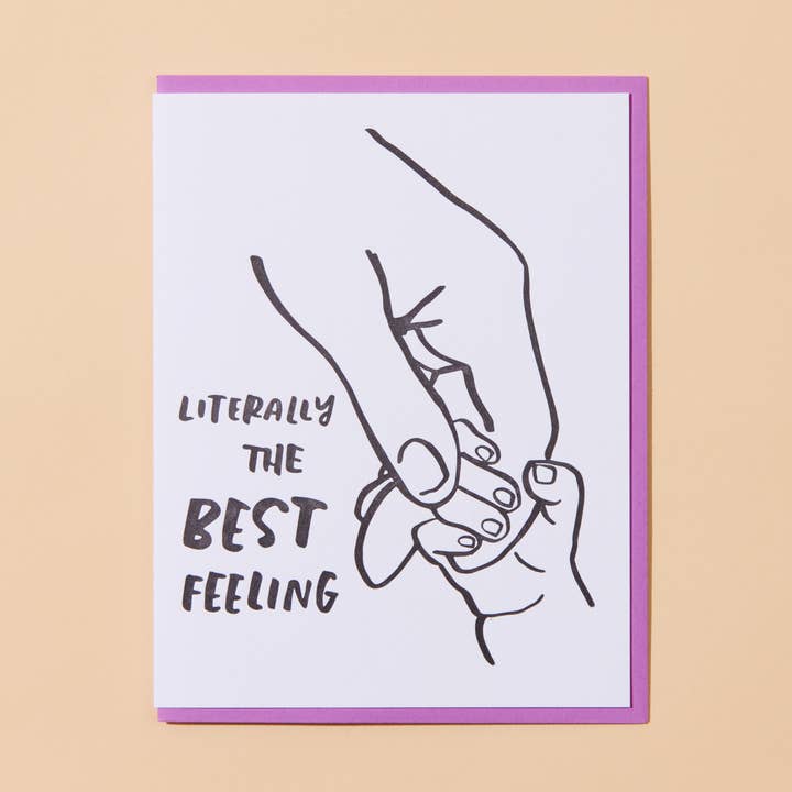 Tiny Hand New Baby Letterpress Greeting Card- Made in USA for wholesale by And Here We Are