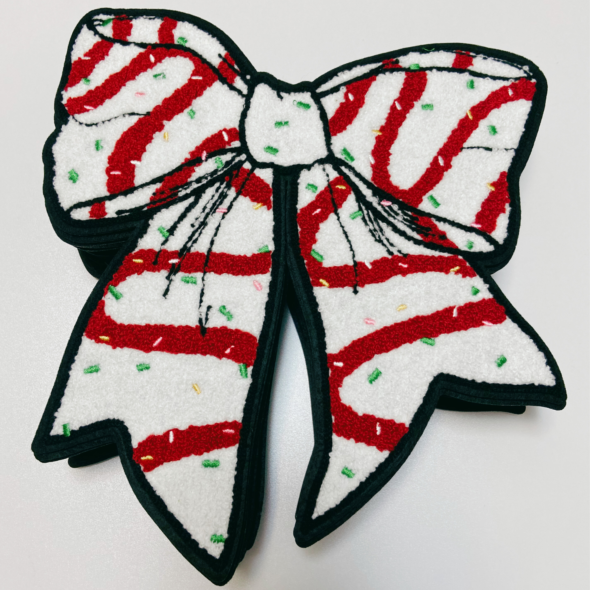 TEELUX - Wholesale Patch - 10.5"  Christmas Bow  - Chenille Patch1